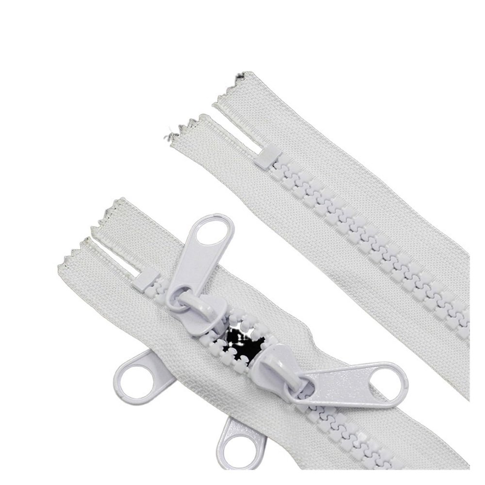 2-Way Zipper, 100–600 cm, White
