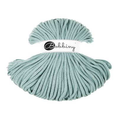 Bobbiny Braided Macramé Cord, 5 mm, Light Blue, 100 m
