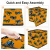 VAPOKF Foldable Fabric Storage Cube with Handles, Bulldozer Tractor Cars view 4