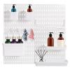 QUARKZMAN 4-Piece Plastic Pegboard Wall Organization Kit with Toilet Paper Holder, Hooks, Bins and Divider view 1