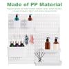 QUARKZMAN 4-Piece Plastic Pegboard Wall Organization Kit with Toilet Paper Holder, Hooks, Bins and Divider view 3