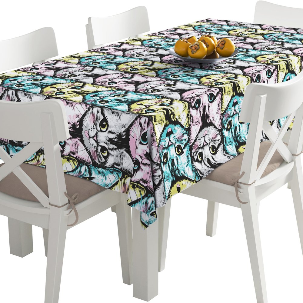 HEKO PANELS Washable Tablecloth, Cats, 140 x 200 cm