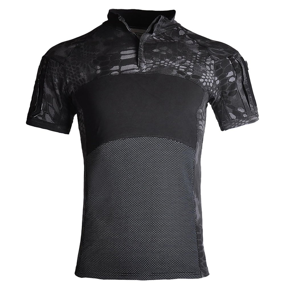 Men's Short-Sleeve Tactical Combat Shirt, Camouflage Slim Fit