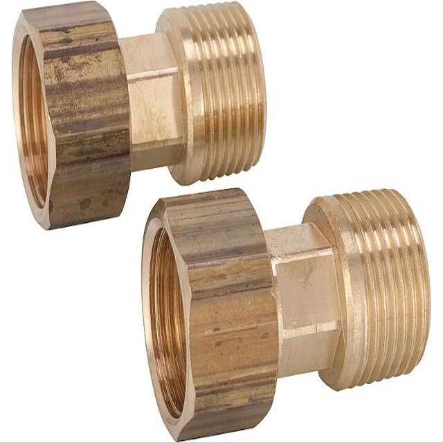 Threaded Brass Union Fitting Set DN65 (2 1/2 in), 2-Pack, Male Thread x Union Nut