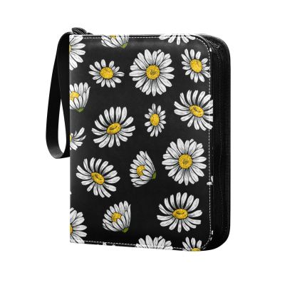 Chamomile Flower Trading Card Album, 4-Pocket Binder, 50 Pages, Holds 400 Cards