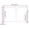 vidaXL Retractable Side Awning Red 140 x 600 cm view 3