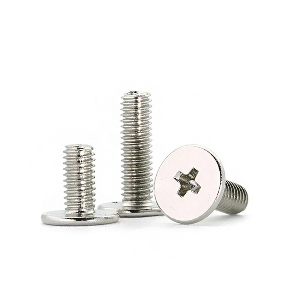 Single-Thread Multi-Purpose Wood Screws, 10 Stainless Steel Phillips Flat Wafer-Head Screws, M1.4–M8
