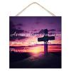 Proverbs 27:17 Iron Sharpens Iron Wood Sign, 12 x 12 in view 1