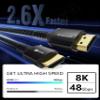 Stouchi 6.6 ft HDMI 2.1 Cable, 8K 60Hz, 48Gbps, 4K 120Hz/144Hz/165Hz, eARC, Dynamic HDR10, DSC, HDCP 2.2/2.3, Dolby, Compatible with PS5/Xbox, Black, 2-Pack view 3