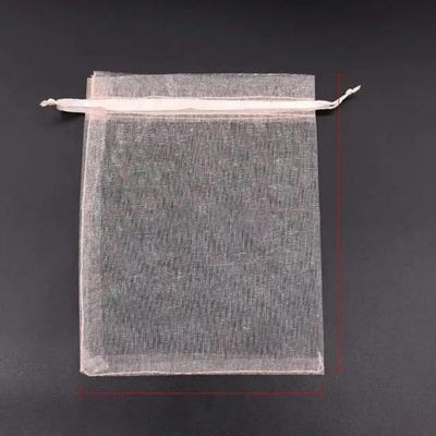 100 Transparent Organza Gift Bags with Drawstring, 17 x 23 cm