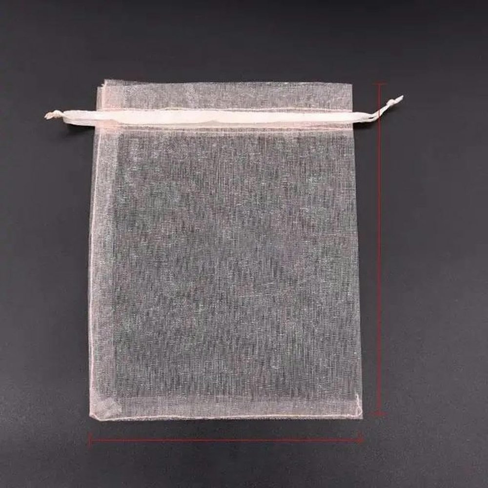 100 Transparent Organza Gift Bags with Drawstring, 17 x 23 cm