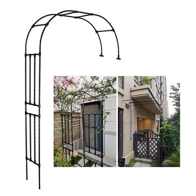 Garden Half-Arch Rose Arbor, Metal Trellis and Climbing Support, Weather-Resistant, W150 x H240 cm / W180 x H240 cm / W200 x H240 cm, Black