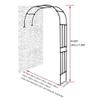Garden Half-Arch Rose Arbor, Metal Trellis and Climbing Support, Weather-Resistant, W150 x H240 cm / W180 x H240 cm / W200 x H240 cm, Black view 4
