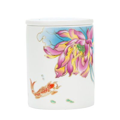 LAPADULA Chinese Retro Ceramic Tea Canister with Lid
