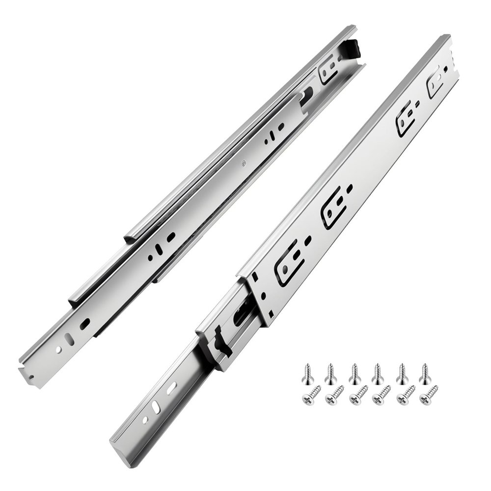 400 mm Full-Extension Drawer Slides, 8 Pairs (16 Pieces), Ball-Bearing, 45 mm Groove Height, Up to 45 kg