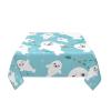 Round Tablecloth, 54 x 54 in, Washable Table Cover with Cute Funny Seals view 3