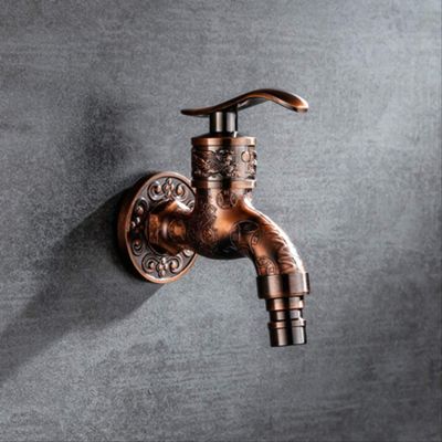 Antique Carved Zinc-Alloy Bibcock Wall-Mounted Retro Faucet, MCI-B051