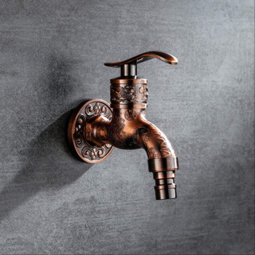 Antique Carved Zinc-Alloy Bibcock Wall-Mounted Retro Faucet, MCI-B051
