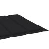 Mengtu Sun Lounger with Cushion, Black, Solid Acacia Wood view 4