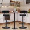 Adjustable Swivel Bar Stools with Velvet Upholstery and Backrest view 2