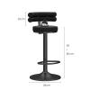 Adjustable Swivel Bar Stools with Velvet Upholstery and Backrest view 3