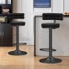 Adjustable Swivel Bar Stools with Velvet Upholstery and Backrest view 4