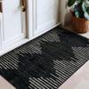 Rugshop Bohemian Stripe Rug, Stain-Resistant, Black, 70 x 120 cm view 1