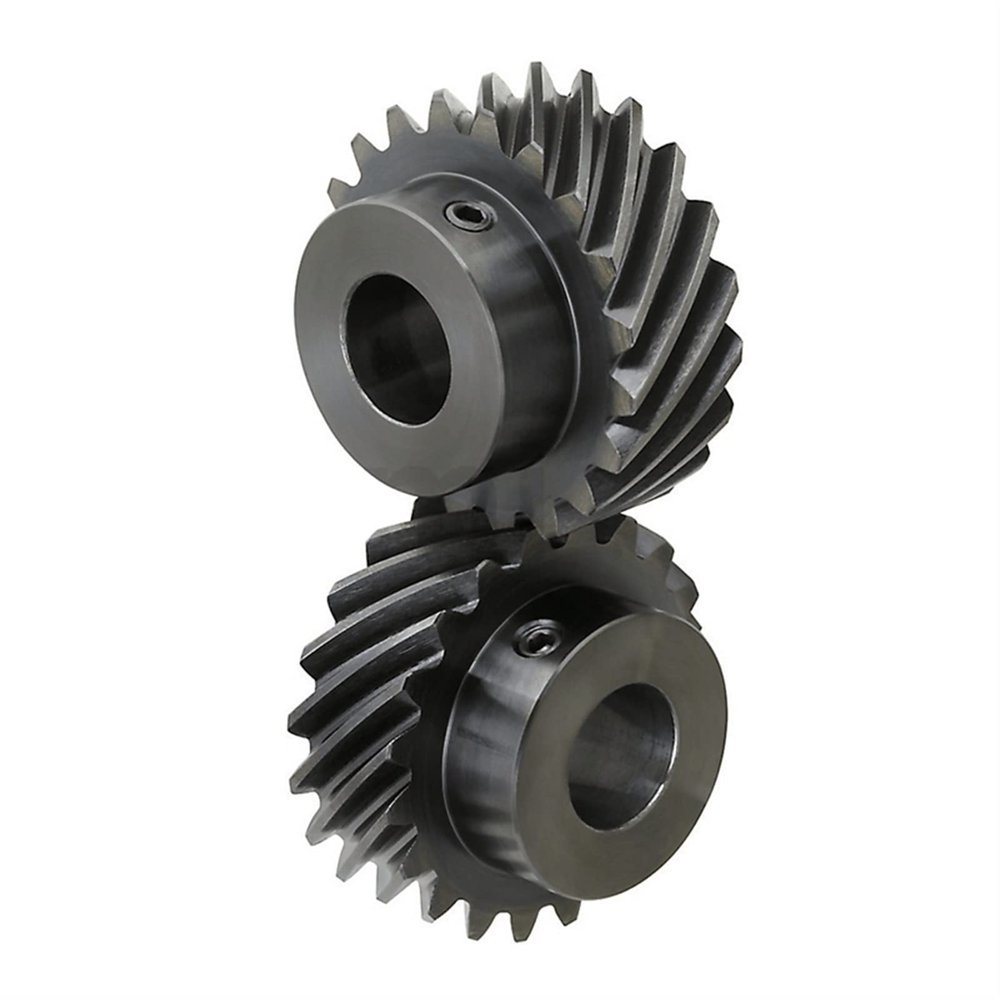 Conical umbrella gears with bore, 2 pcs, 1 module, 26/30 teeth, 90° offset, 10–16 mm inner bore