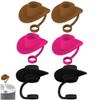 Abbdbd 6-Piece Cowboy Hat Silicone Straw Covers view 1