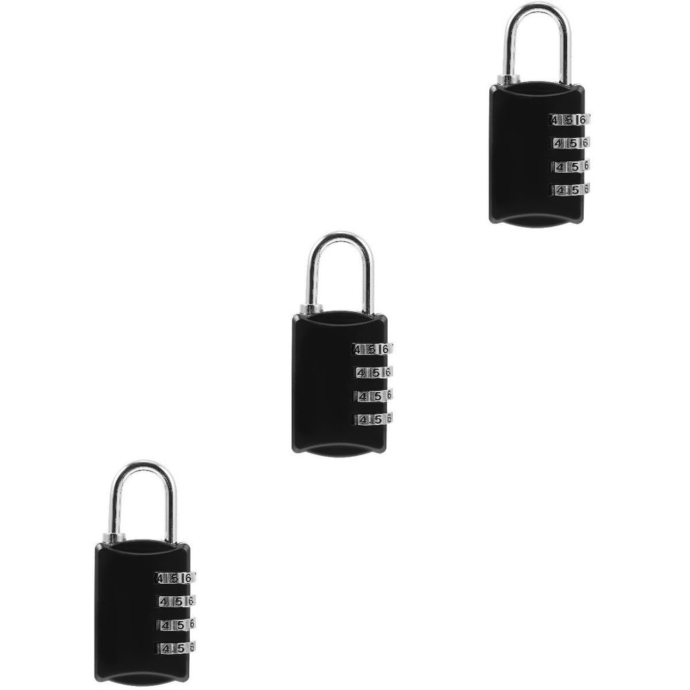 3-Piece 4-Digit Combination Padlocks for Gym Lockers