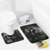 2-Piece Skull & Plants Bathroom Rug Set with U-Shaped Toilet Mat view 2