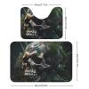 2-Piece Skull & Plants Bathroom Rug Set with U-Shaped Toilet Mat view 3