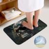 2-Piece Skull & Plants Bathroom Rug Set with U-Shaped Toilet Mat view 4