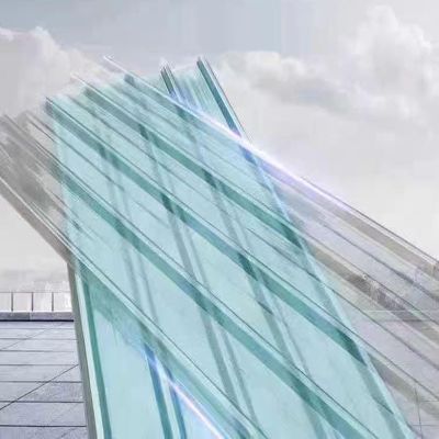 Transparent Corrugated FRP Roofing Panels, 0.9 x 1.9 m, 8-Pack