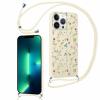 Xylota Phone Lanyard Case for iPhone 13 Pro Max 6.7", Beige Floral Pattern view 1