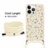 Xylota Phone Lanyard Case for iPhone 13 Pro Max 6.7", Beige Floral Pattern view 4