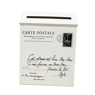 White Iron Metal Mailbox, Decorative Wall Decoration