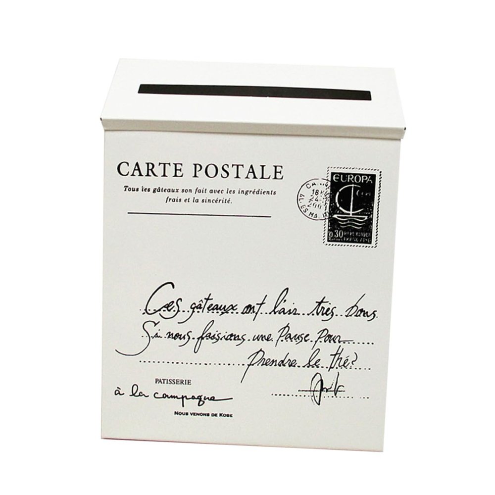 White Iron Metal Mailbox, Decorative Wall Decoration