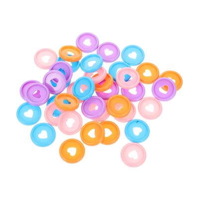 Heart-Shaped Plastic Binder Rings, 40 Pieces for Documents