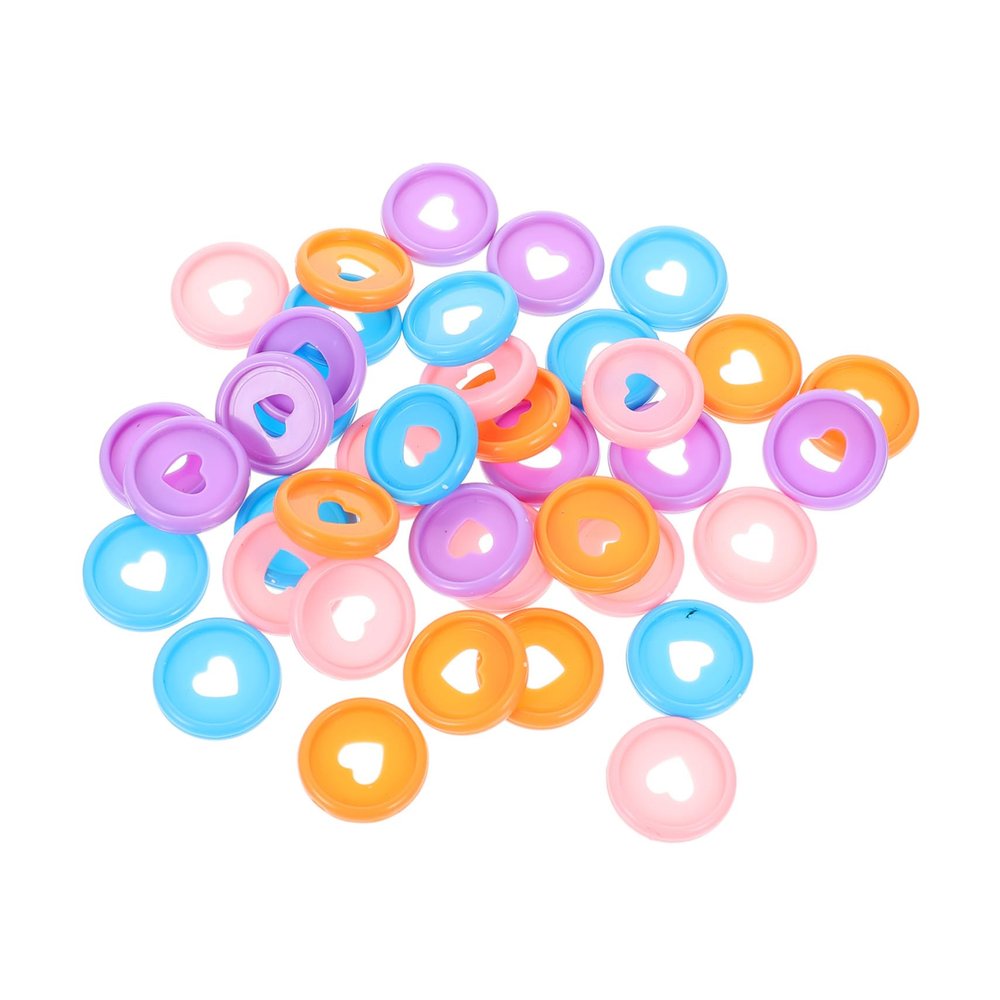 Heart-Shaped Plastic Binder Rings, 40 Pieces for Documents