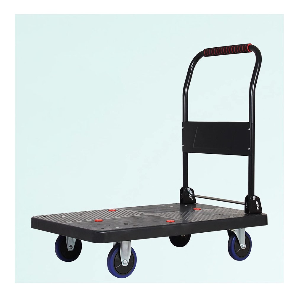 Folding Platform Cart with Plastic Platform, Thickened Metal Handle, and 660 lb Capacity (Standard)