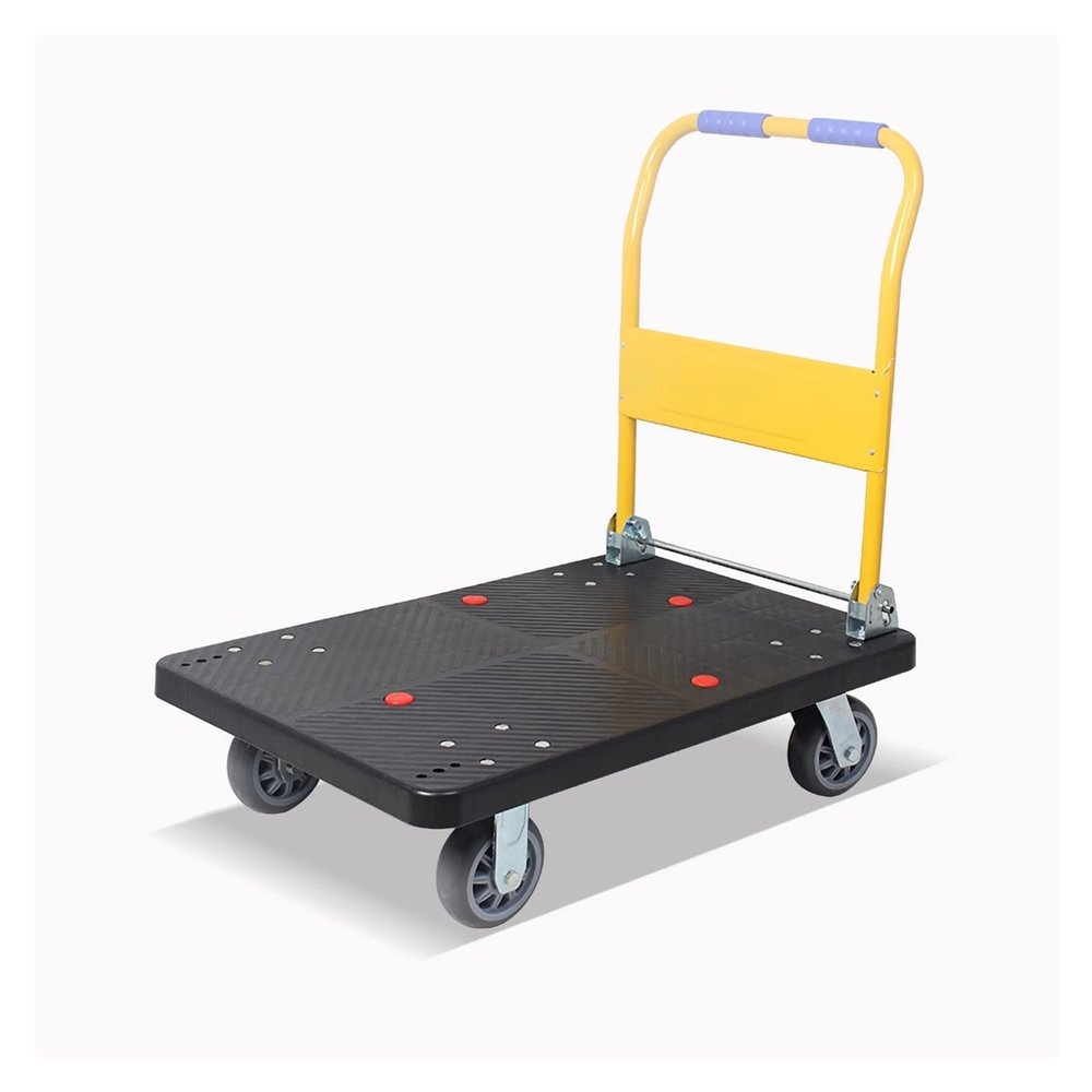 Folding Platform Cart with Plastic Deck and Metal Handle