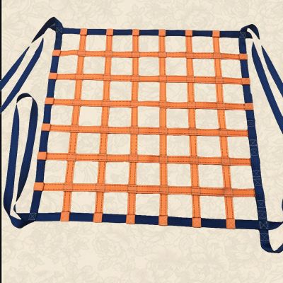Cargo Securing Webbing Net, Flat Polyester Lifting Net, Orange, 1 x 1 m