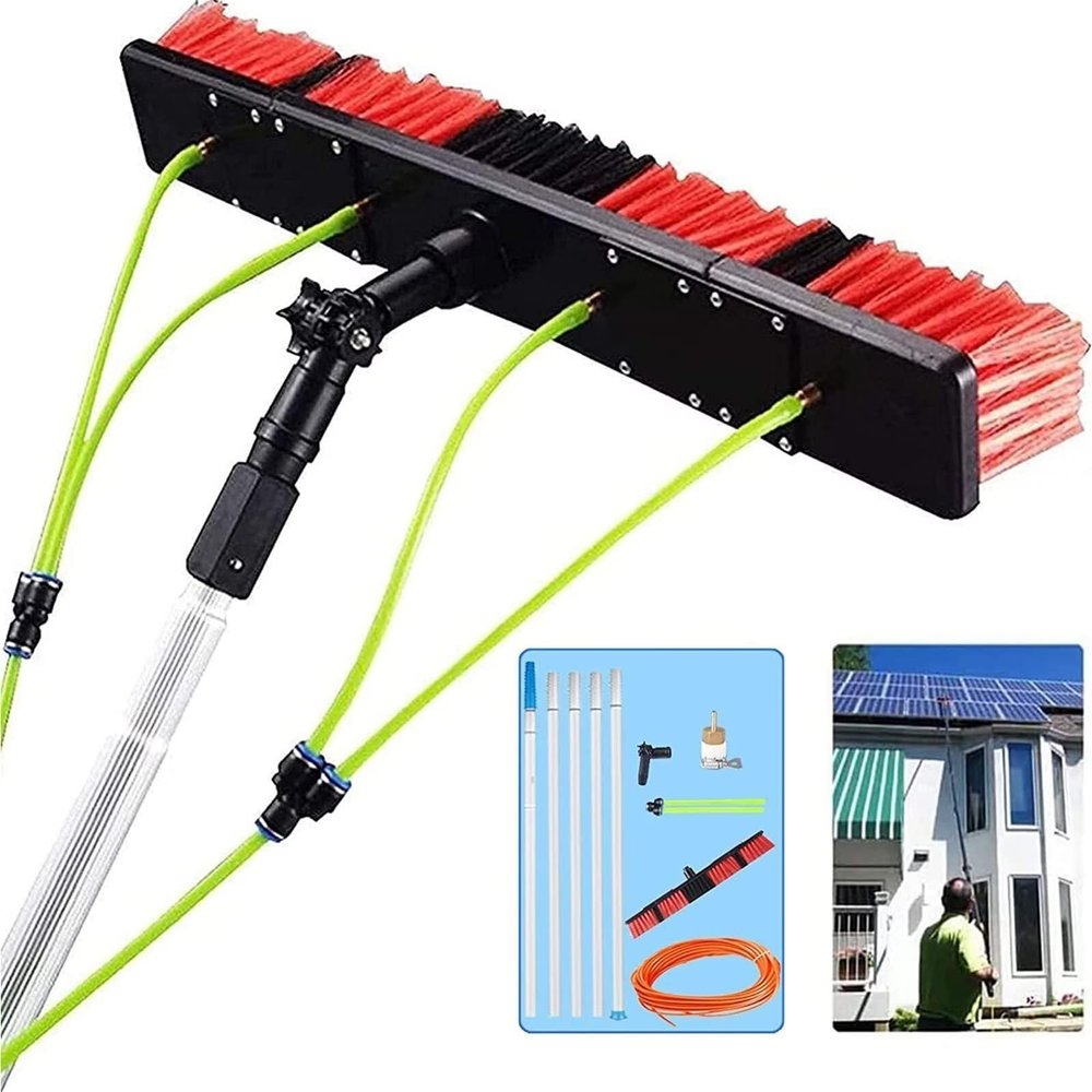 5–12 m Extendable Window Cleaning Brush, 50 cm Head, 7 m Telescopic Pole