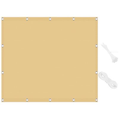 Breathable Rectangular Shade Sail, 3 x 8 m, Tear-Resistant, Weather-Resistant, Sand Yellow