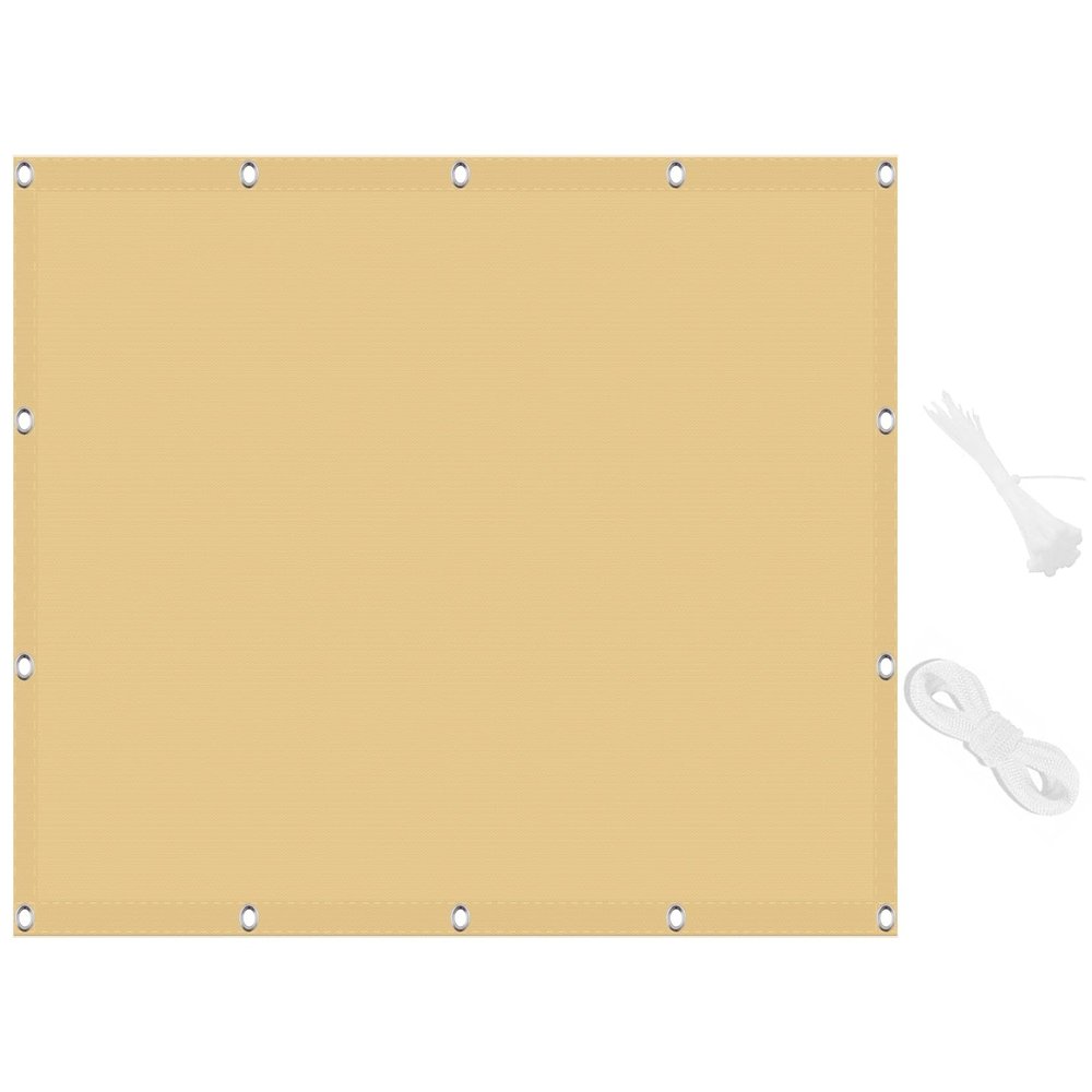 Breathable Rectangular Shade Sail, 3 x 8 m, Tear-Resistant, Weather-Resistant, Sand Yellow