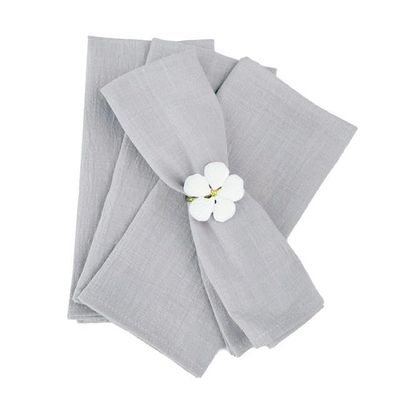 BZSDDY 2/4/6/12-Piece 40 x 40 cm White Cotton-Linen Napkins