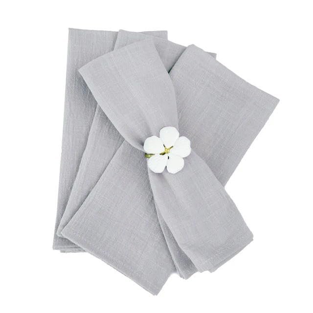 BZSDDY 2/4/6/12-Piece 40 x 40 cm White Cotton-Linen Napkins