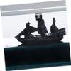 PRETYZOOM Pirate Ship in a Bottle with Liquid Drift, Rocking Acrylic Desk Decor, Birthday Gift for Bedroom or Nightstand view 3