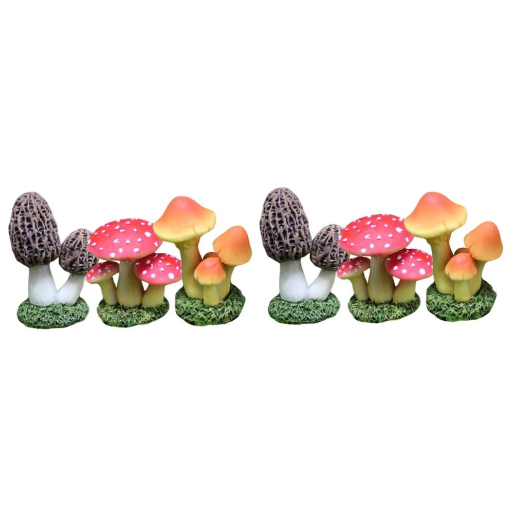 Sosoport 6-Piece Miniature Mushroom Decorations, Realistic Resin Ornaments for Fairy Gardens, Micro Landscapes, Gardens and Tables